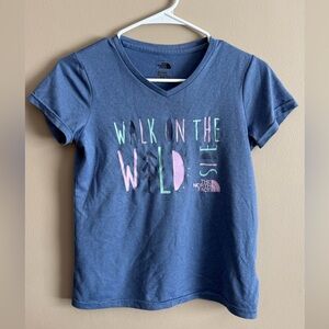 The North Face Kids Blue T-Shirt, Walk on the Wild Side, Size Medium 10/12
